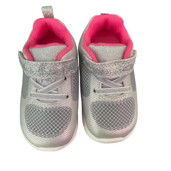 Carter’s Just One You Toddler Sneakers- Trainy Silver Glitter- Size 4M - Picture 2 of 4